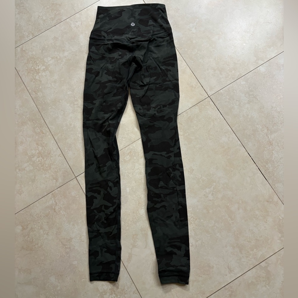 lululemon athletica Camouflage Leggings - Black and Green